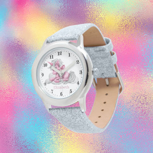 niedliche Girls Fantasie unicorn geben Namen Armbanduhr