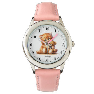 Niedliche Girls Katzenliebhaber geben Namen Armbanduhr