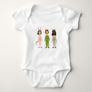 Niedliche Girls Pajama Freundesthema Baby Strampler