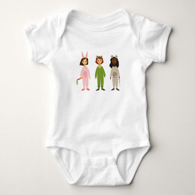 Niedliche Girls Pajama Freundesthema Baby Strampler (Vorderseite)