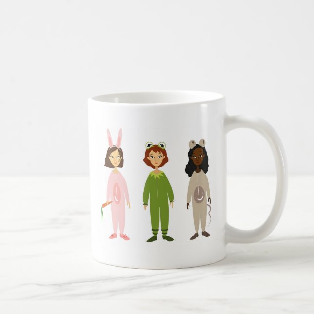 Niedliche Girls Pajama Freundesthema Kaffeetasse (Rechts)