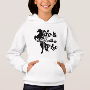 niedliche Girls Pferd liebt Lebenswort Kunst Hoodi Hoodie