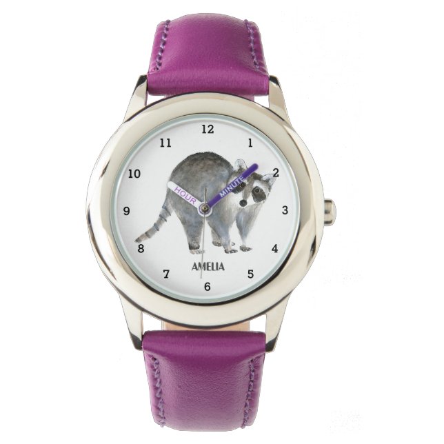 Niedliche Girls Raccoon Animal Kids Wildlife Armbanduhr (Vorderseite)