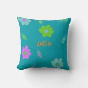 Niedliche Girls Retro Blume Kissen