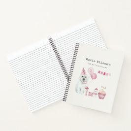 Niedliche Girls Rosa Party Welpe Hund jedes Alter  Notizbuch