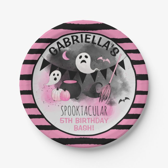 Niedliche Girls Spooktacular Halloween Pappteller (Vorderseite)