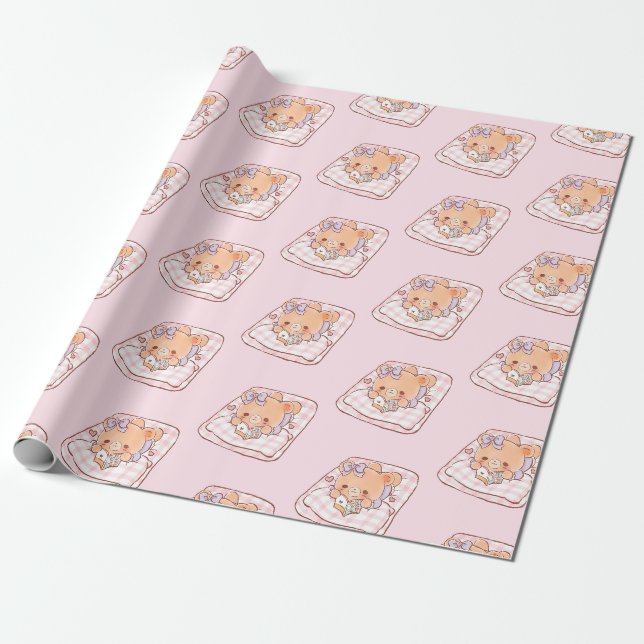 Niedliche Girly Bar Lesung Shojo Manga auf gemütli Geschenkpapier (Ungerollt)