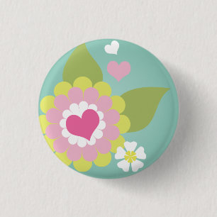 Niedliche girly Blume Button