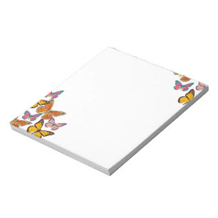 Niedliche Girly bunte Schmetterlinge Notizblock
