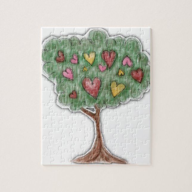 Niedliche Girly Heart Tree Illustration (Vertikal)