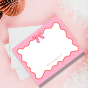 Niedliche Girly-Pink-Bow-Schleife Mitteilungskarte