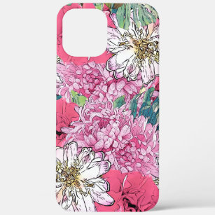 Niedliche Girly Pink & Green Floral Illustration Case-Mate iPhone Hülle