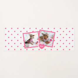 Niedliche Girly Pink & White Dotted Hearts mit Fot Yogamatte