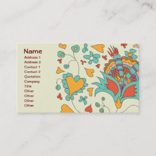 Niedliche Girly Retro Herz-Blumen mit Blumen Visitenkarte