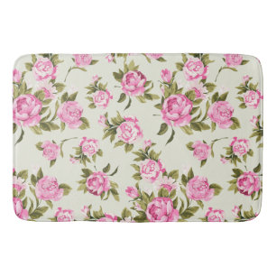 Niedliche Girly rosa und lila Provencal Rosen Badematte