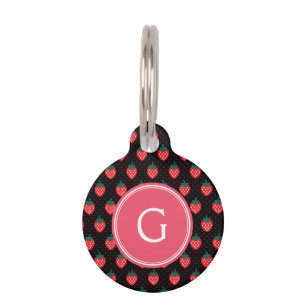 Niedliche girly schwarze rosa Erdbeere kopiert Tiermarke