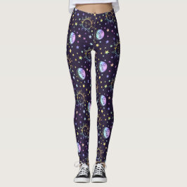 Niedliche Girly Stars Sonne und Mond Hübsche Magie Leggings
