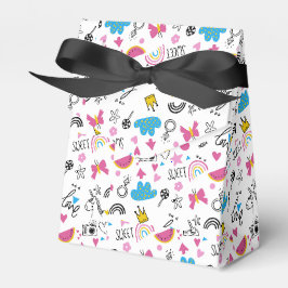 Niedliche Girly Whimsical Rainbow Farbige Illustri Geschenkschachtel