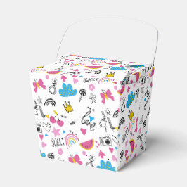 Niedliche Girly Whimsical Rainbow Farbige Illustri Geschenkschachtel