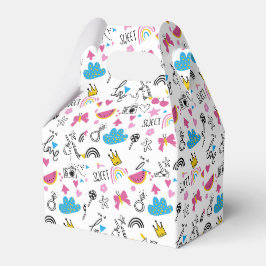 Niedliche Girly Whimsical Rainbow Farbige Illustri Geschenkschachtel