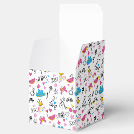 Niedliche Girly Whimsical Rainbow Farbige Illustri Geschenkschachtel