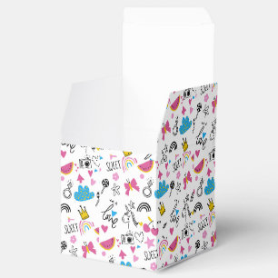 Niedliche Girly Whimsical Rainbow Farbige Illustri Geschenkschachtel