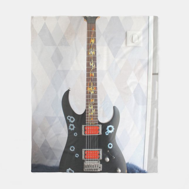 Niedliche Gitarre Fleecedecke (Vorderseite)
