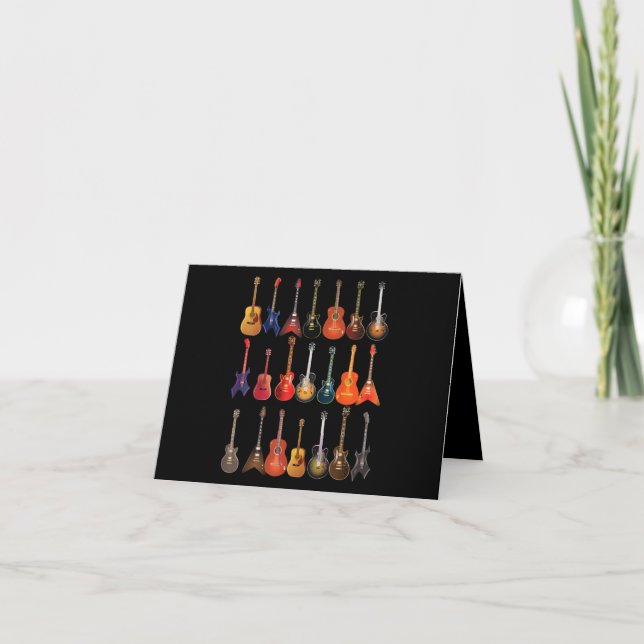 Niedliche Gitarrenrock und Roll Musical Instrument Dankeskarte (Vorderseite)