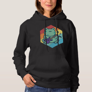 Niedliche Gitarrist Frog Gitarre Rock Gitarre Musi Hoodie