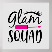 niedliche Glam Squad Make-up Artist Word Art