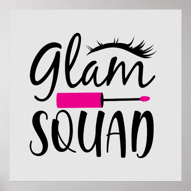 niedliche Glam Squad Make-up Artist Word Art Poster (Vorne)