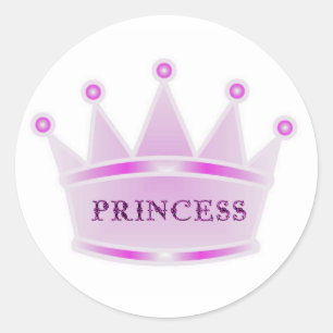Niedliche Glitzer-Rosatiara-Kronprinzessin Runder Aufkleber