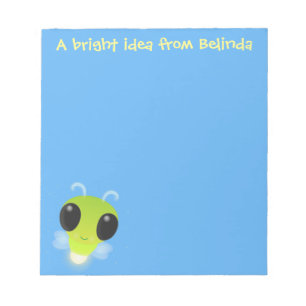 Niedliche Glow Bug Firefrefly Cartoon Abbildung Notizblock