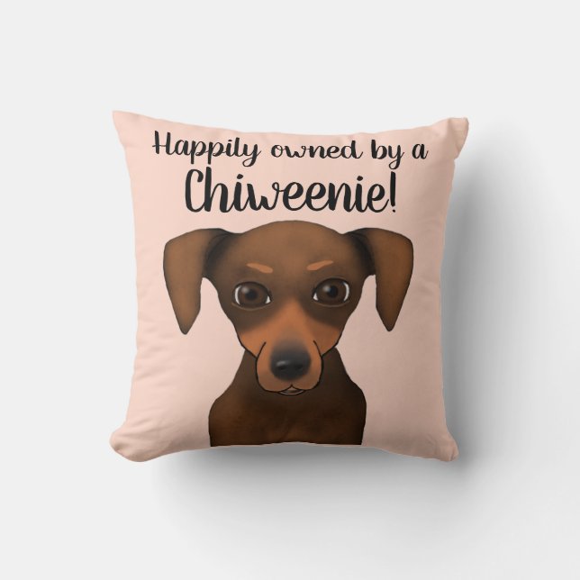 Niedliche glücklich besessene Chiweenie | Kissen (Vorderseite)
