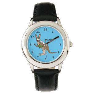 Niedliche glückliche australische Kangaroo-Abbildu Armbanduhr