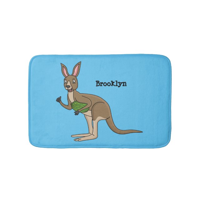 Niedliche glückliche australische Kangaroo-Abbildu Badematte (Vorderseite)