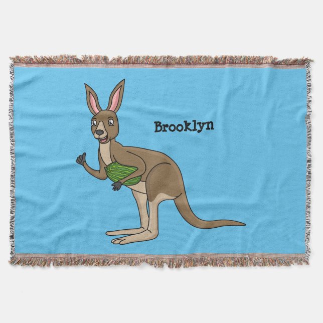 Niedliche glückliche australische Kangaroo-Abbildu Decke (Vorderseite)
