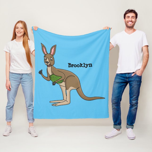 Niedliche glückliche australische Kangaroo-Abbildu Fleecedecke (Beispiel)