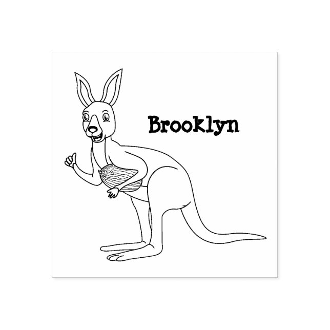 Niedliche glückliche australische Kangaroo-Abbildu Gummistempel (Prägung)