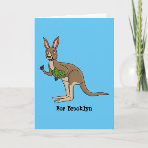Niedliche glückliche australische Kangaroo-Abbildu Karte