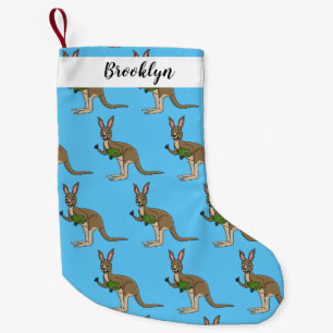 Niedliche glückliche australische Kangaroo-Abbildu Kleiner Weihnachtsstrumpf