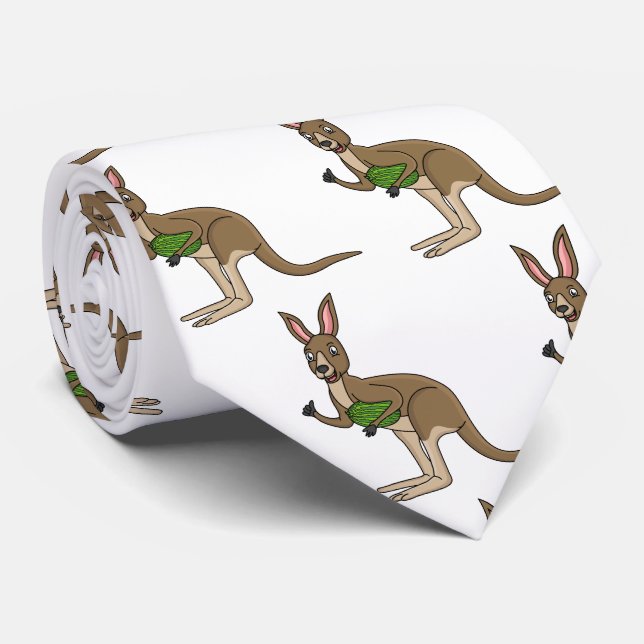 Niedliche glückliche australische Kangaroo-Abbildu Krawatte (Gerollt)