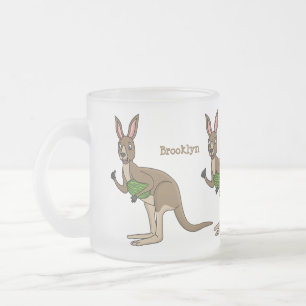 Niedliche glückliche australische Kangaroo-Abbildu Mattglastasse