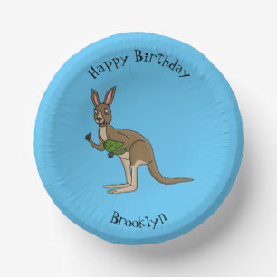Niedliche glückliche australische Kangaroo-Abbildu Pappteller