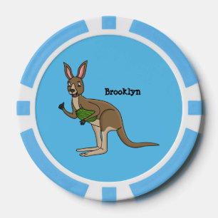 Niedliche glückliche australische Kangaroo-Abbildu Pokerchips