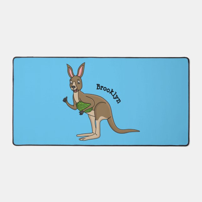 Niedliche glückliche australische Kangaroo-Abbildu Schreibtischunterlage (Vorderseite)