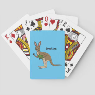 Niedliche glückliche australische Kangaroo-Abbildu Spielkarten