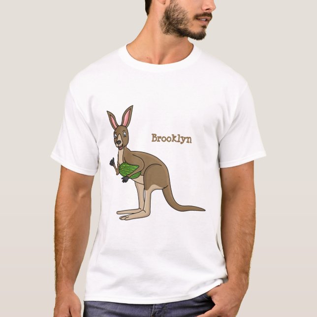 Niedliche glückliche australische Kangaroo-Abbildu T-Shirt (Vorderseite)