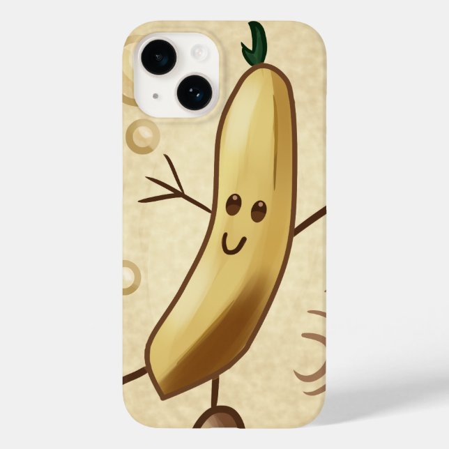 Niedliche glückliche Banane Case-Mate iPhone 14 Hülle (Rückseite)