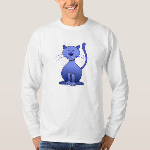 Niedliche glückliche blaue lächelnde T-Shirt
